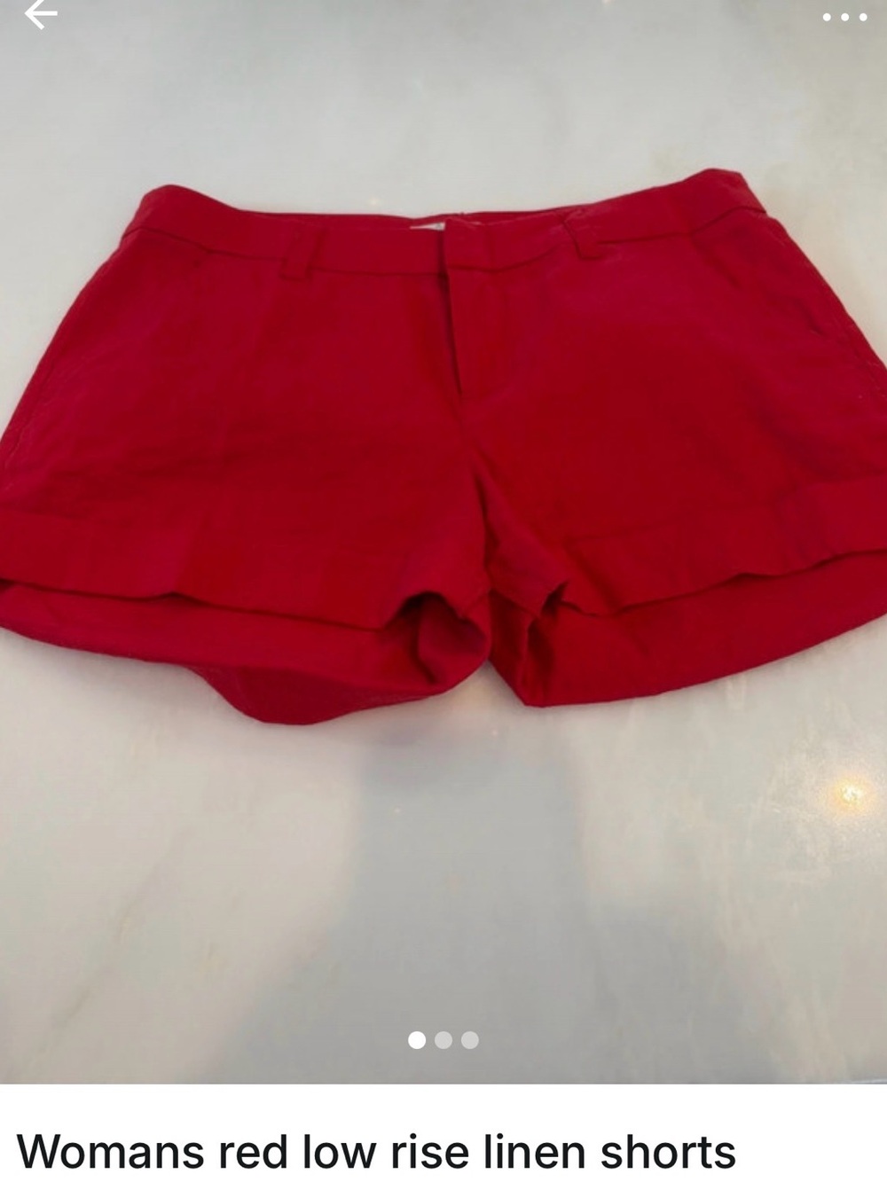 Joie Red High-Waist Linen Blend Shorts